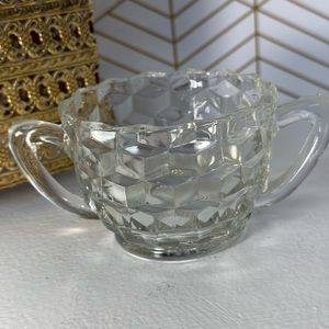 Fostoria Crystal Cube Open Sugar Dish